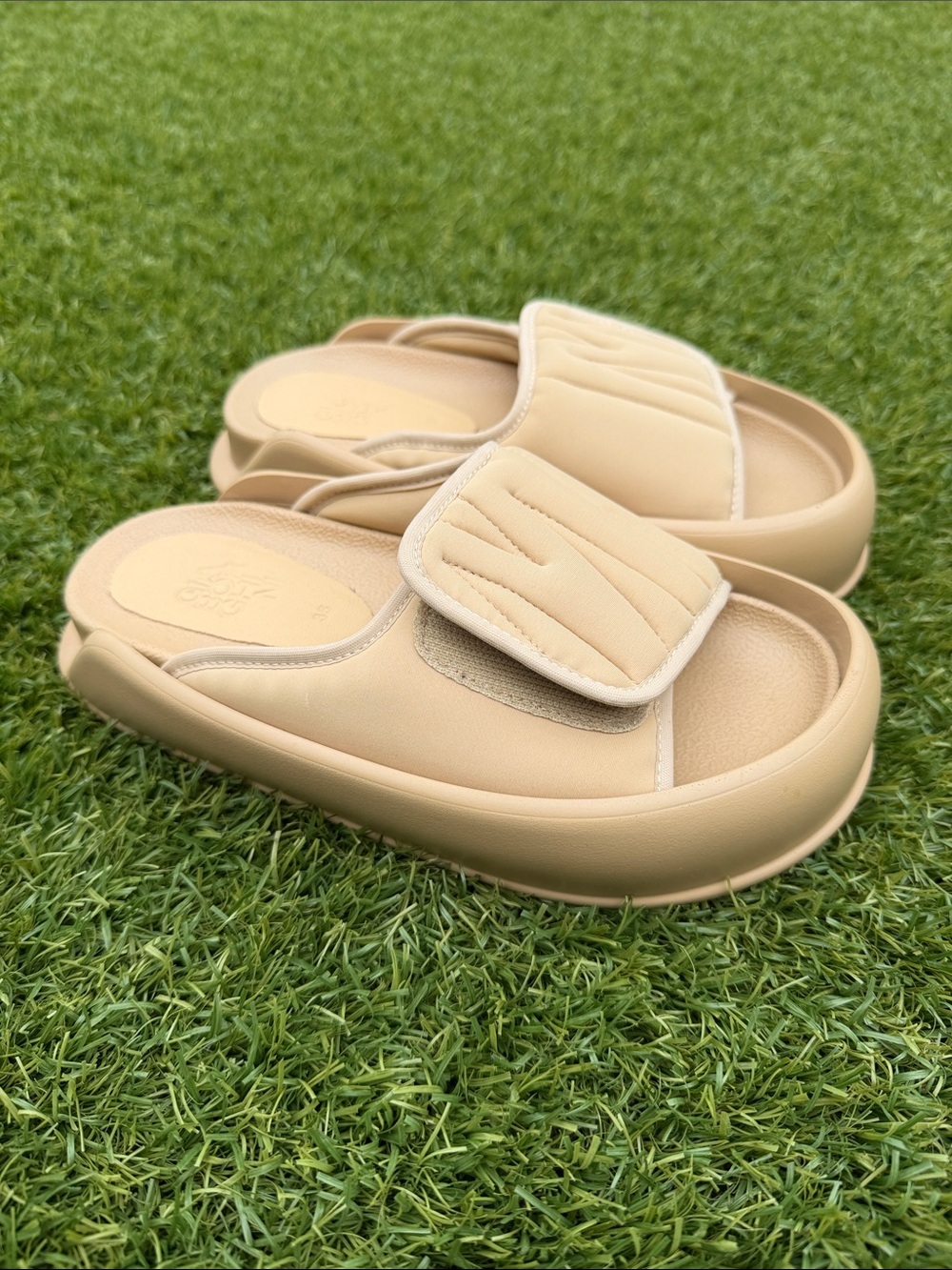 Gia Borghini Nude Beige Slide Sandals